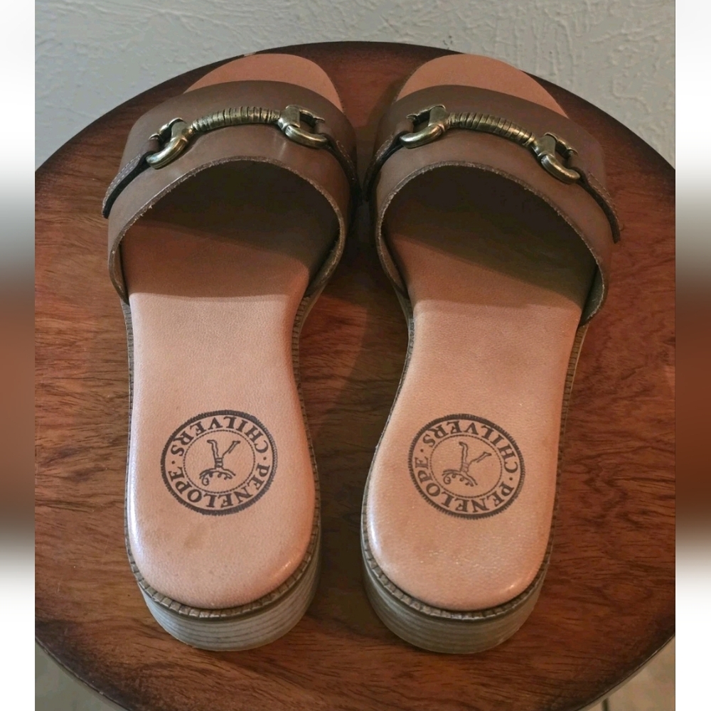 Penelope Chilvers Salamanca Leather Horsebit Slides Brown EU 38 US 7.5 - Picture 8 of 11
